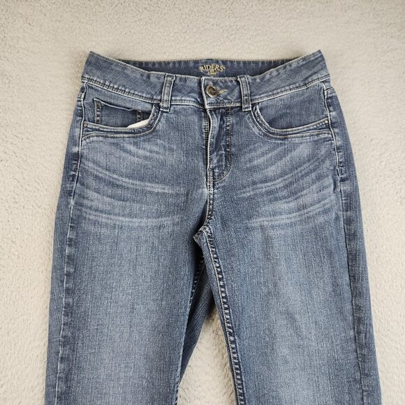 LEE Riders Jeans Women's 8M Curvy Bootcut Flap Pockets Stretch Denim Pants Blue - Picture 5 of 13